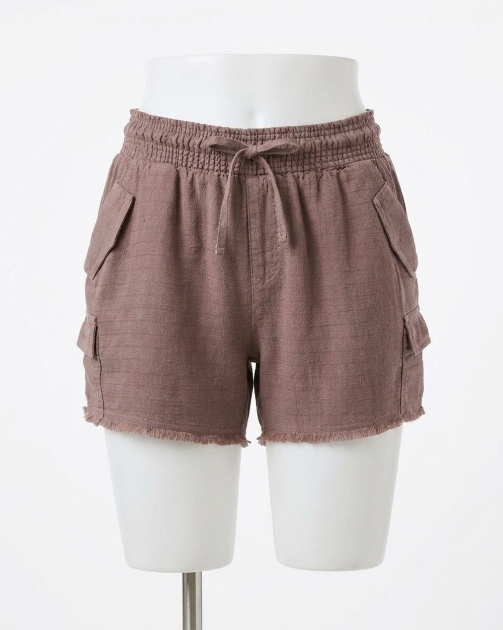 NEW GRACE AND LACE tencel lyocell cargo soft shorts in mocha